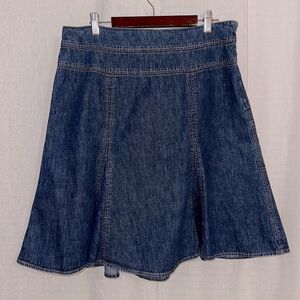 CHAPS 8 Dark Wash Denim Jean A-Line Skirt